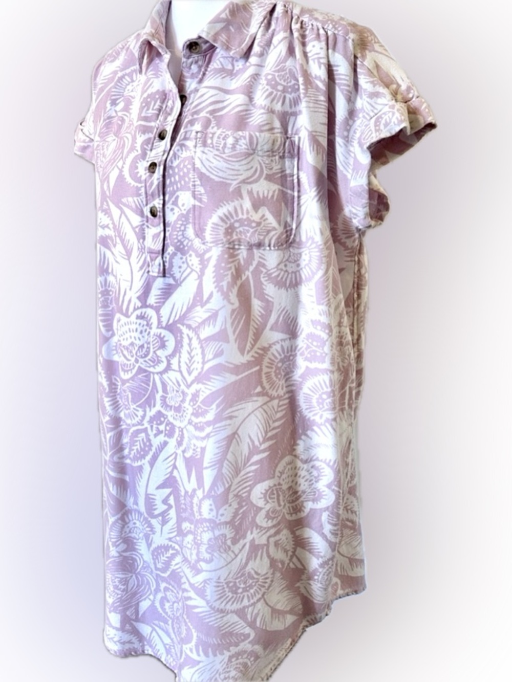 🏝️Summer Sale❗️ Pink/White Floral Pullover Vacation Dress/Bathing Suit Coverup
